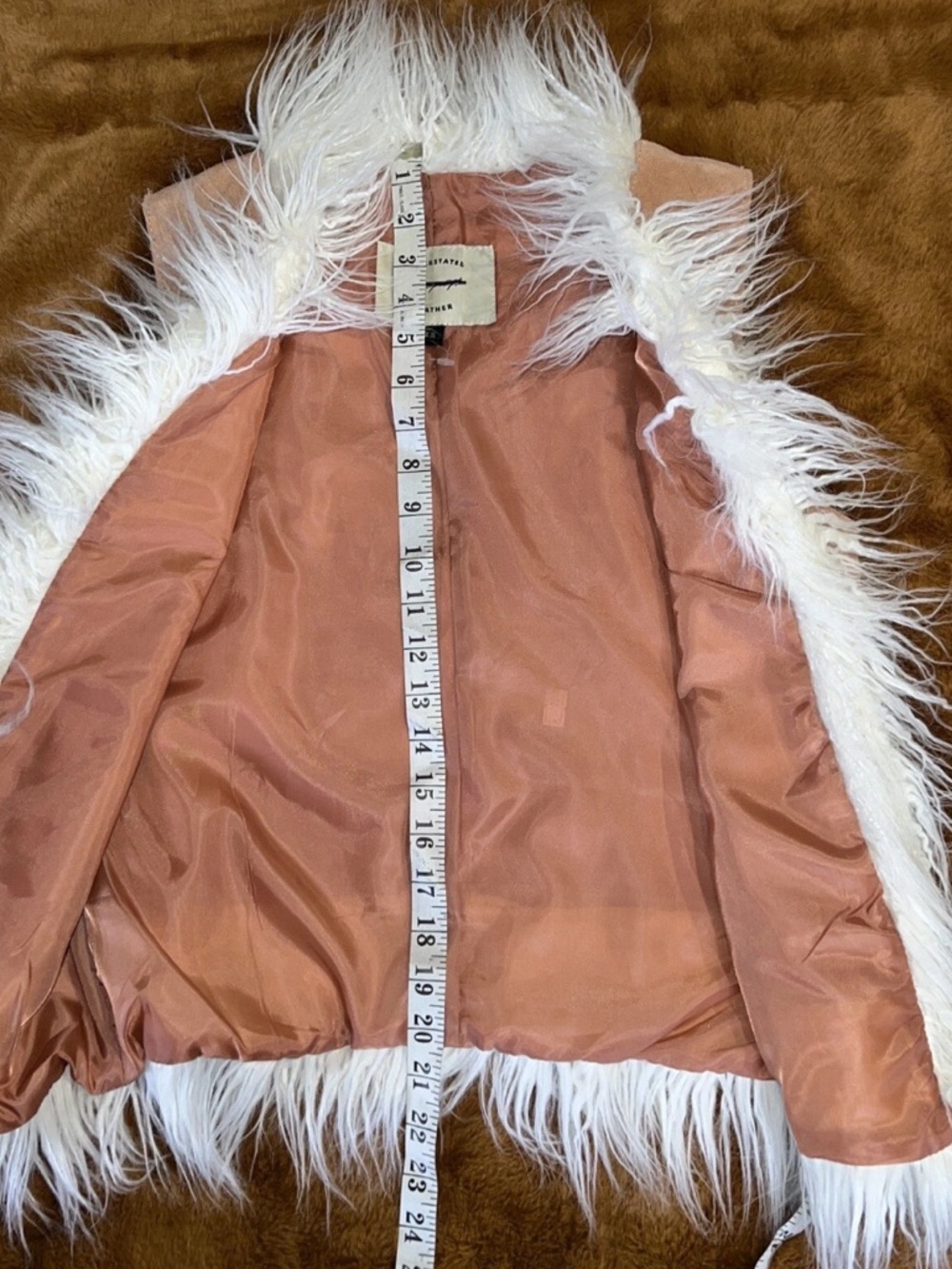 Free People Understated Indigo River Vest Pink XS faux fur - Picture 8 of 16